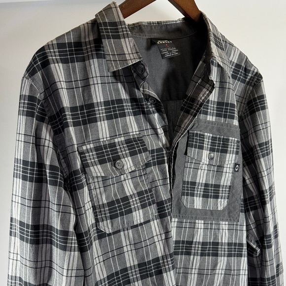 Oakley Charcoal and White Checkered Button Down Shirt - Picture 6 of 6